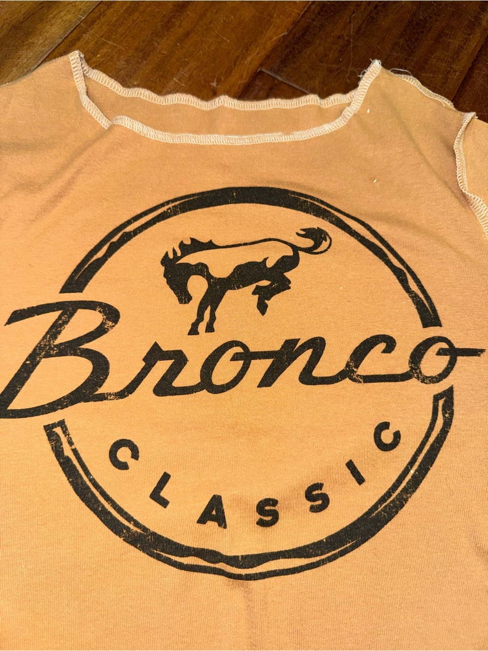 Vintage Ford Bronco Classic Graphic Tee Y2K Orange Brown Western S - Picture 4 of 4